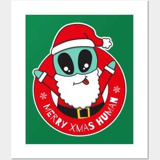 Alien Santa Claus Posters and Art